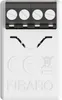 The image shows the back of a white electronic device with black screw terminals at the top. Anteprima dell’immagine prodotto