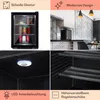 A collage of images showcasing a mini refrigerator, its interior, and a modern kitchen setting. Produktbild-Vorschau