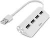 A white USB hub with four USB 2.0 ports and a silver accent on a white background. Podgląd zdjęcia produktu