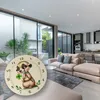 Erdmännchen mit Kleeblatt Wanduhr aus MDF Produktbild-Vorschau 5