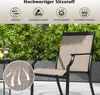 Outdoor patio chairs with a lush green hedge in the background. Produktbild-Vorschau