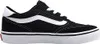 A side view of a black Vans sneaker with a white stripe and white laces, set against a white background. Náhled obrázku produktu
