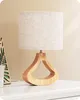 EDISHINE Nachttischlampe aus Holz, Tischlampe mit E27 Produktbild-Vorschau 1