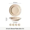 4-teiliges Keramik Teller Set Ø20,4 cm – elegante tiefe Produktbild-Vorschau 2