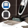 A close-up of vacuum cleaner filters and a vacuum cleaner head on a wooden floor. Produktbild-Vorschau