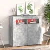 vidaXL Credenza con luci LED grigio cemento 80x35x75 cm Anteprima dell’immagine prodotto 3