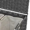 vidaXL Wäschekorb mit Rollen Grau 66x35x60 cm Rattan Produktbild-Vorschau 8