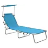 vidaXL Klappliege mit Sonnendach Blau Aluminium Produktbild-Vorschau 8