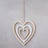 Deko Herz Mobile H35cm Windspiel MDF Holz Natur Weiß Produktbild-Vorschau 3