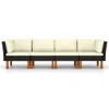 vidaXL 4-Sitzer-Gartensofa mit Kissen Schwarz Poly Rattan Produktbild-Vorschau 3