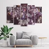 5-teiliges leinwandbild irisblüte 150x100 cm Feeby rosa Produktbild-Vorschau 2