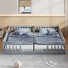 Zwillingskinderbett mit Sicherheitsgitter, Kiefernholz, Produktbild-Vorschau 1
