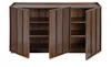 CALICOSY - Buffet 3 portes effet noyer avec rebord L140 cm Voir les images du produit 9