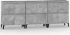 vidaXL, Mueble aparador, 3 unidades, color gris cemento, Vista previa de la imagen del producto 2