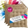 4er Set Sitzkissen Stuhlkissen 40x40   - beige Sitzauflage Produktbild-Vorschau 1