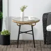 Outsunny Table basse ronde de jardin en ršŠsine aspect Voir les images du produit 7