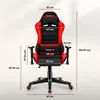 A red and black gaming chair with dimensions indicated by measurement lines and text. Náhled obrázku produktu