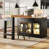 Uitbreidbare keukenbar met LED-verlichting, eettafel met 3 Productafbeelding-voorbeeld 2