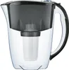 A water filter pitcher with a black lid and a transparent body, showing the filter inside. Náhled obrázku produktu