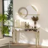 A modern living room entryway with a console table, mirror, and plant. Produktbild-Vorschau