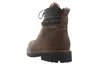 A brown leather boot shown from the back. Voir les images du produit