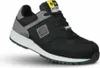 A black and gray safety shoe is shown against a white background. Produktbild-Vorschau