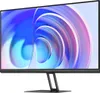 A black Xiaomi monitor with a colorful abstract wallpaper displayed on its screen, shown from a slightly angled front view on a stand. Podgląd zdjęcia produktu