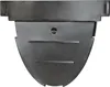 A close-up, front-facing view of a black drainage gutter end cap. Produktbild-Vorschau