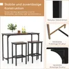 A bar table and stool set with descriptive text and close-ups of its construction. Podgląd zdjęcia produktu