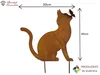 Gartendeko Gartenstecker Katze mit Schmetterling, Edelrost Produktbild-Vorschau 4