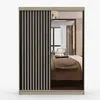 A sliding door wardrobe with a mirrored section reflecting a bedroom interior. Náhled obrázku produktu