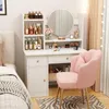 Toilette con specchio e cassetti bianca per il trucco Anteprima dell’immagine prodotto 10