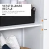 Interior view of a white cabinet, showing adjustable shelves and storage baskets. Produktbild-Vorschau
