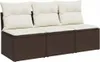 vidaXL Gartensofa mit Kissen 3-Sitzer Braun Poly Rattan Produktbild-Vorschau 1