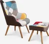 Fauteuil avec pouf au design moderne Patchwork Patchy Plus Voir les images du produit 1