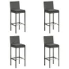 5-tlg. Gartenbar-Set mit Kissen Poly Rattan Grau Produktbild-Vorschau 8