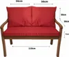 Coussins pour banc de jardin Rouge, Assise 110x50x7 + Voir les images du produit 3