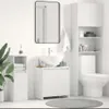 A clean, modern bathroom with white fixtures and white tiled walls. Produktbild-Vorschau