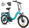 A studio shot of a blue electric bicycle with accessories. Náhled obrázku produktu