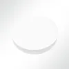A white circular sound-absorbing panel is shown against a gradient white background. Produktbild-Vorschau