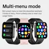 Three smartwatches are displayed, showcasing different menu modes and features. Náhled obrázku produktu