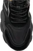 A close-up view of the top of a black Guess sneaker. Produktbild-Vorschau