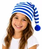 Kinder Schlafmütze mit Bommel - Baumwolle | Blau Weiß Produktbild-Vorschau 3