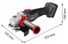 A cordless angle grinder with measurement indicators. Náhľad obrázku produktu