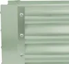 A close-up view of the corner of a green corrugated metal raised garden bed, showing the metal corner bracket and screws. Produktbild-Vorschau