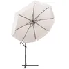 A white patio umbrella with a black frame and base, shown against a white background. Anteprima dell’immagine prodotto