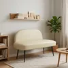 Čalúnená lavica s operadlom, krémová, 110 x 60 x 76 cm Náhľad obrázku produktu 2