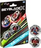 A product package for Beyblade X toys, showing three spinning tops inside clear plastic packaging, with dynamic graphics and text. Anteprima dell’immagine prodotto