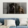 DEQORI Glasbild Echtglas 4x30x60 cm 'Affe mit Kopfhörern' Produktbild-Vorschau 4