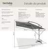 Parasol APOLLON avec manivelle 2,5 x 2,5 m - gris clair Voir les images du produit 6